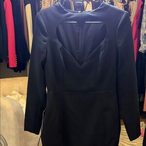 Oh Polly Black Long Sleeve Dress